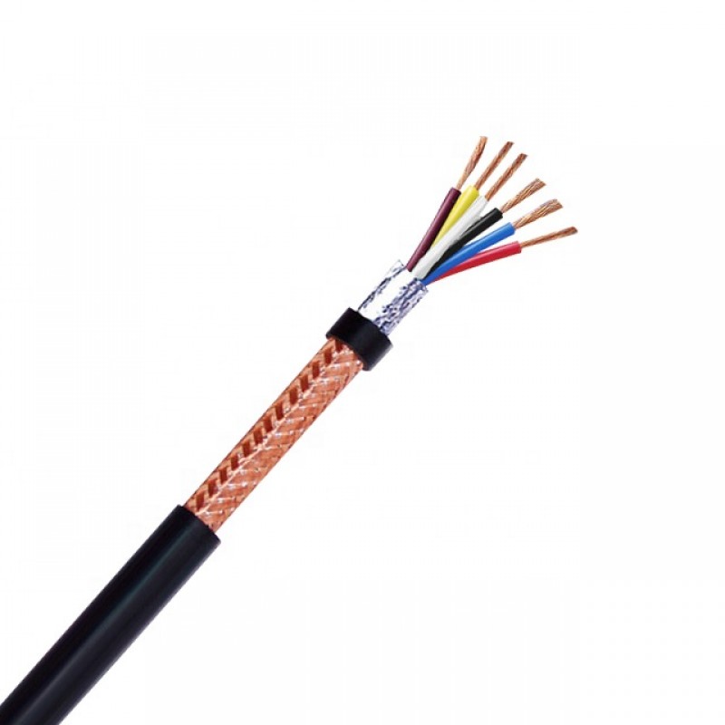 门禁系统可视对讲电缆RVVP 6芯05毫米PVC屏蔽线电源信号控制传输电缆